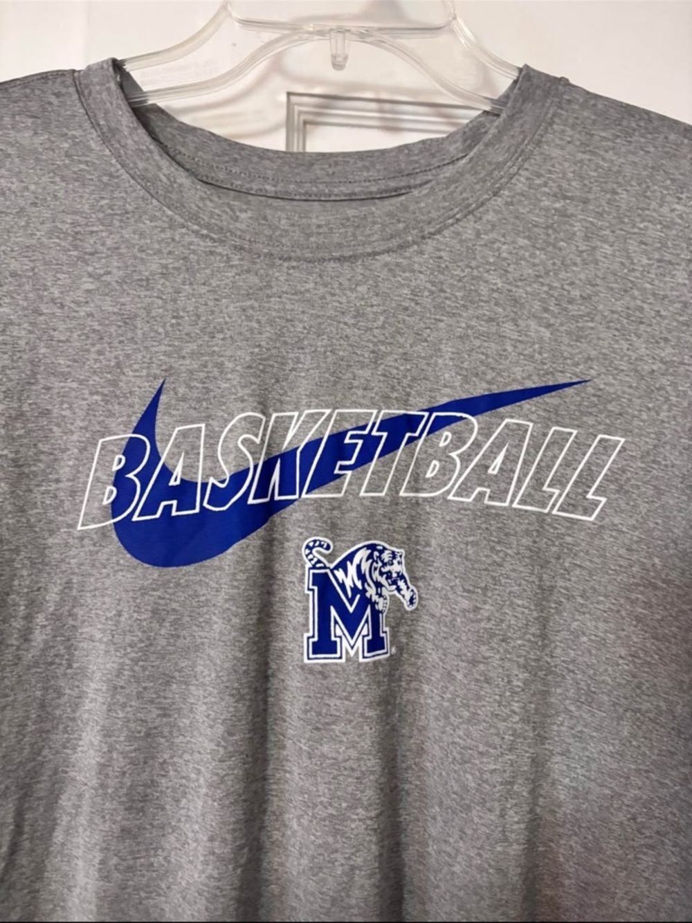 NIKE TEE DRI - FIT XL GRAY BASKETBALL MEMPHIS TIGERS NEW WITH TAGS